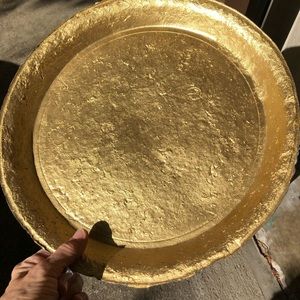 NWT Gold Tray platter table decor South African Handmade paper craft